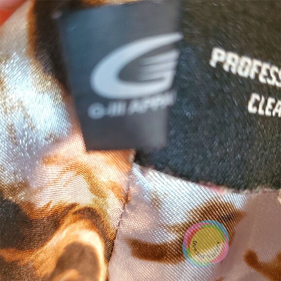 Vintage Guess Raincoat Trench Coat Womens Small Black Animal Print Lined Y2K 90s - Picture 16 of 16